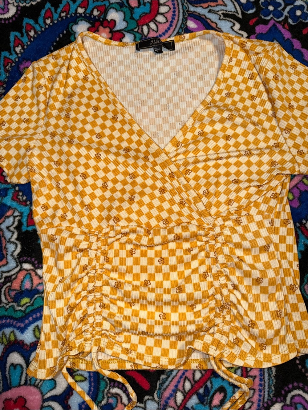 Yellow Checkered Blouse